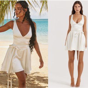 HOUSE OF CB 'Shiema' Ivory Floaty Mini Dress NWOT